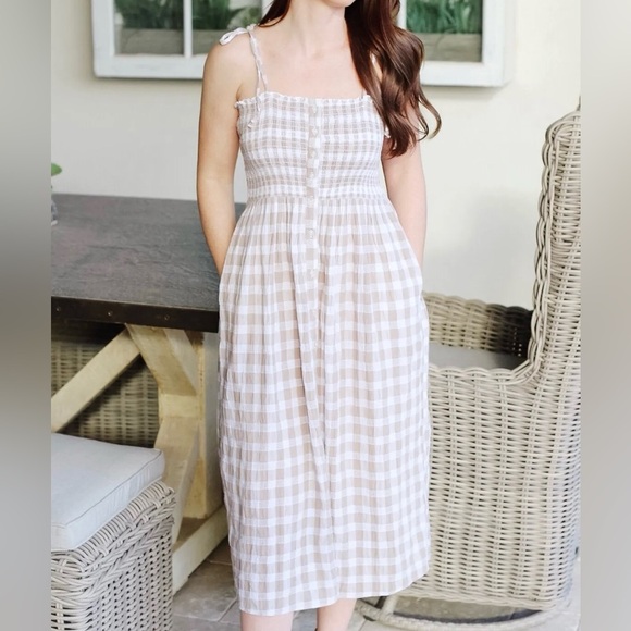Aerie Gingham/Plaid Smocked Button
Down Dress - Picture 2 of 2